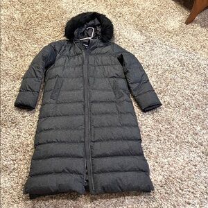 Women’s Black ankle length Puffer Coat with Hood